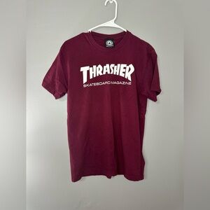 Thrasher Burgundy Skateboard Magazine Tee